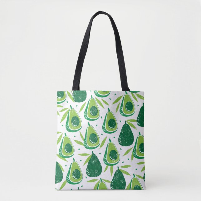 Avocado, textured stamp, seamless pattern. tote bag (Front)