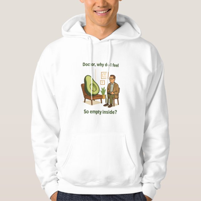 Avocado Therapy Why Am I Empty Inside Hoodie (Front)