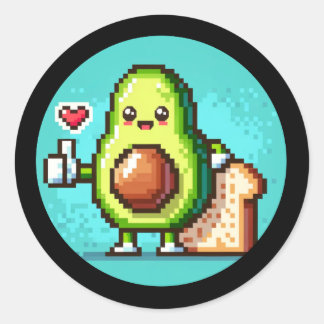 Avocado Thumbs Up! Classic Round Sticker