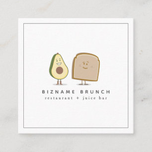 Avocado + Toast Brunch Restaurant Chef Square Square Business Card