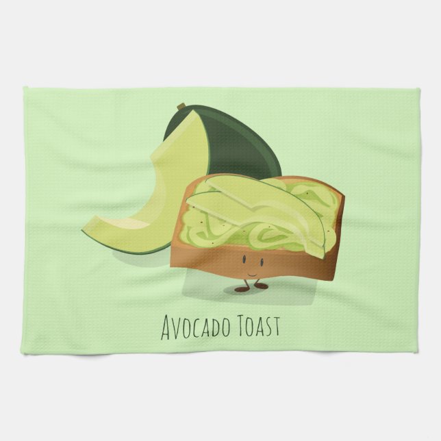 Avocado Toast cartoon | Kitchen Towel (Horizontal)
