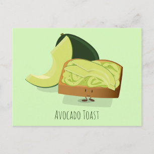 Avocado Toast cartoon Postcard
