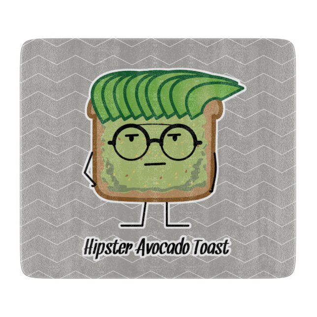 Avocado Toast Hipster glasses greaser hair Cutting Board (Front)