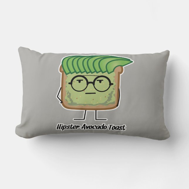Avocado Toast Hipster glasses greaser hair Lumbar Cushion (Front)