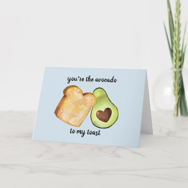 Avocado toast lovers anniversary love valentines card (Front)
