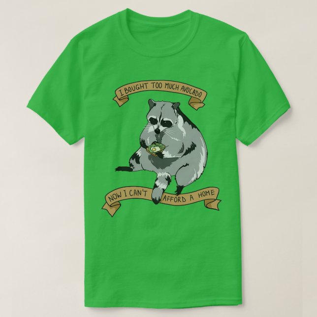 Avocado toast racoon T-Shirt (Design Front)