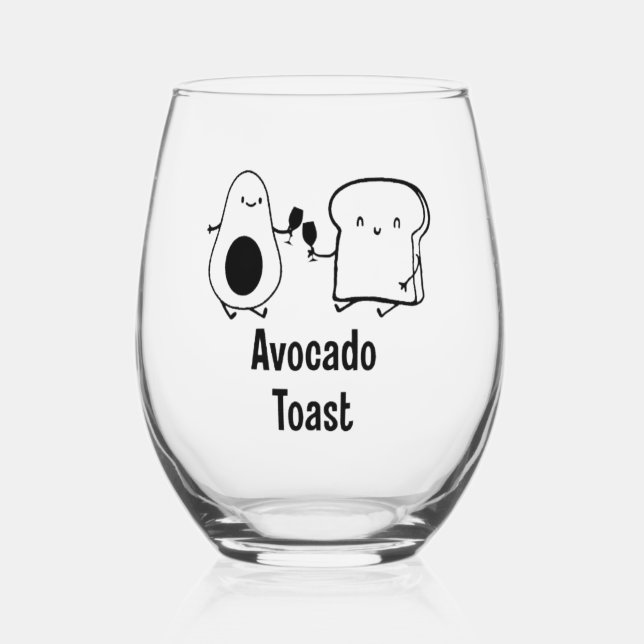 Avocado Toast Wine Glass  (Front)