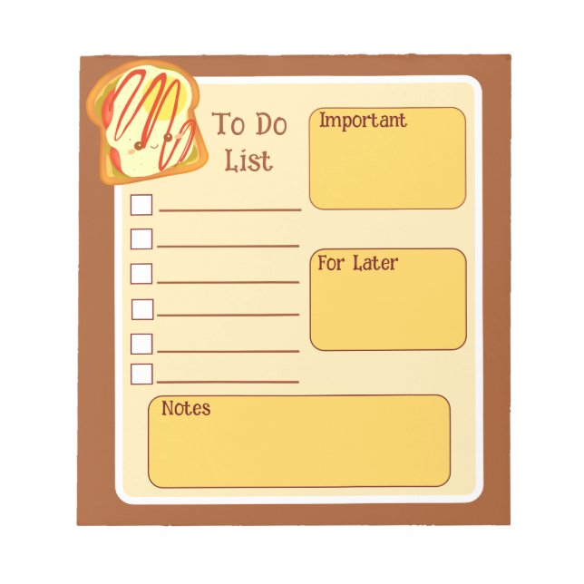 Avocado Toast With Egg And Tomato Notepad (Front)