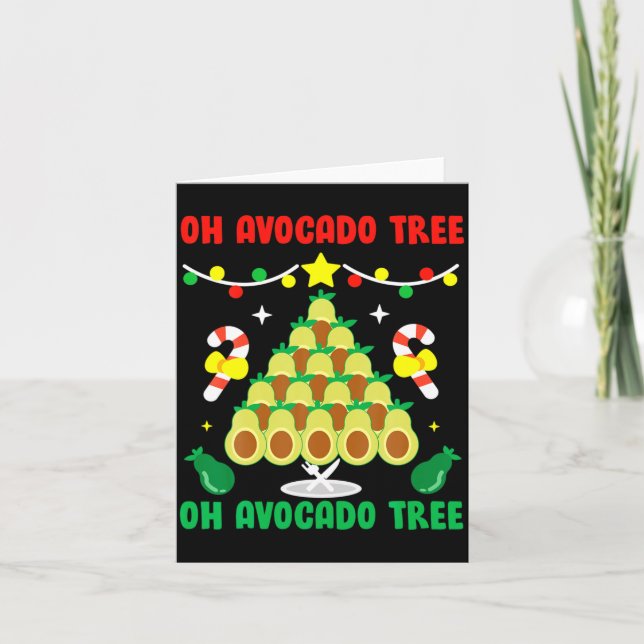 Avocado Tree Funny Food Vegan Christmas Gift  Card (Front)
