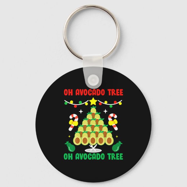 Avocado Tree Funny Food Vegan Christmas Gift  Key Ring (Front)