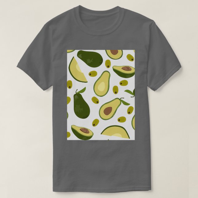 Avocado Tropical Exotic Tropical Contour T-Shirt (Design Front)