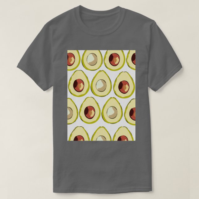 Avocado Tropical Textile T-Shirt (Design Front)