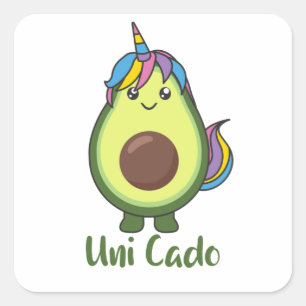 Avocado Unicorn Funny Avocados Unicorns Uni Cado Square Sticker