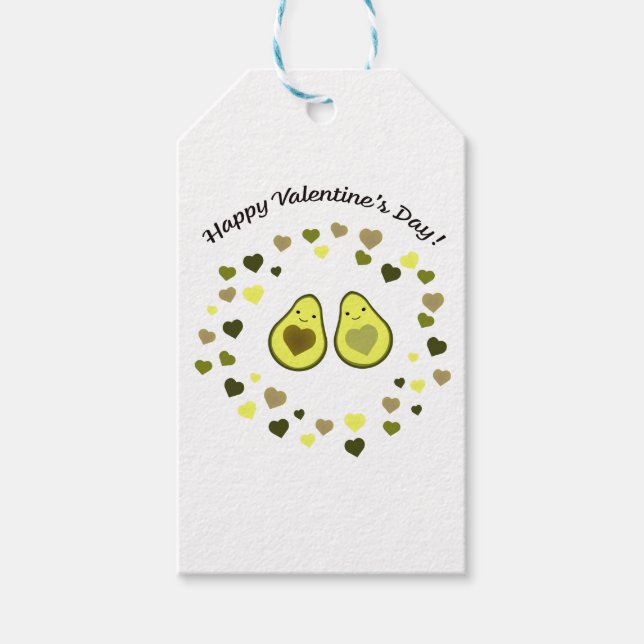Avocado Valentine Gift Tags (Front)