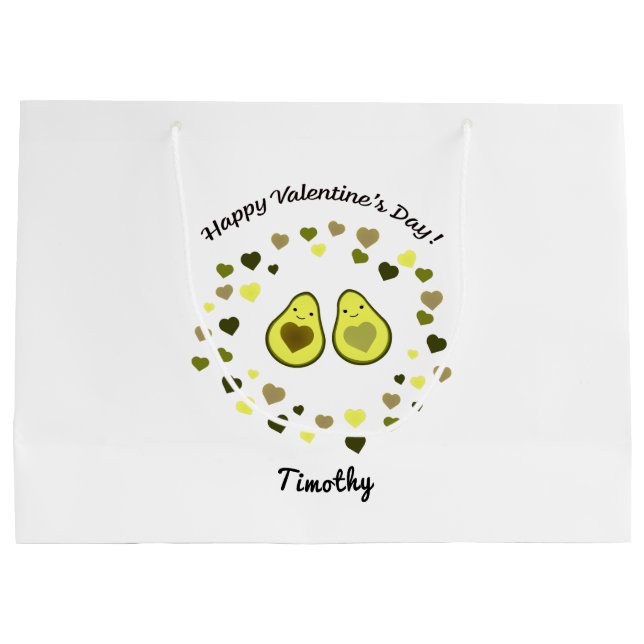Avocado Valentine Large Gift Bag (Back)