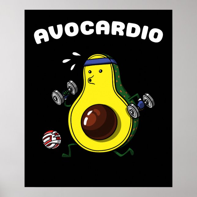 Avocado Vegan Fitness Cardio Workout Exercise Poster (Front)