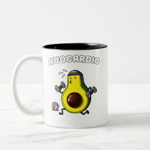 Avocado Vegan Fitness Cardio Workout Exercise Two-Tone Coffee Mug