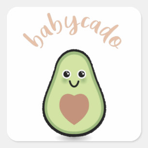 avocado with heart Babycado for a baby Square Sticker