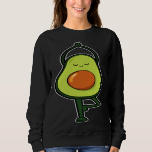 Avocado Yoga Fruit Tree Fitness Stress Relief Exer Sweatshirt