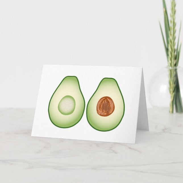 Avocado You're My Better Half Love Valentine Holiday Card (Front)
