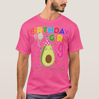 Avocados 9th Birthday Girl 9 Years Old Avocados Th T-Shirt