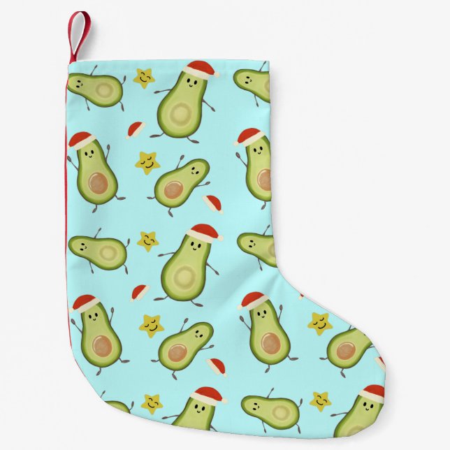 Avocados & Christmas Small Christmas Stocking (Front)