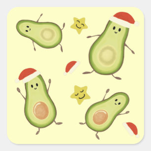 Avocados & Christmas Square Sticker