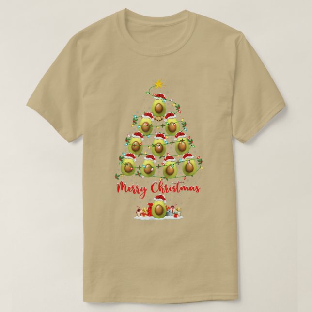 Avocados Fruit Lover Matching Santa Avocado Christ T-Shirt (Design Front)