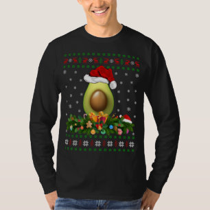 Avocados Fruit Lover Xmas Santa Hat Ugly Avocados  T-Shirt