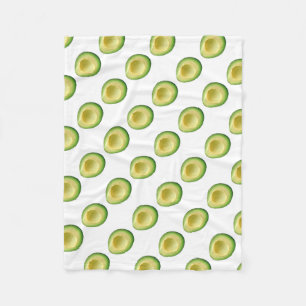 Avocados Green White Pattern Yum 4Amy Fleece Blanket