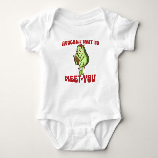 AvoCan't Wait To Meet You Pun Pregnancy Announceme Baby Bodysuit