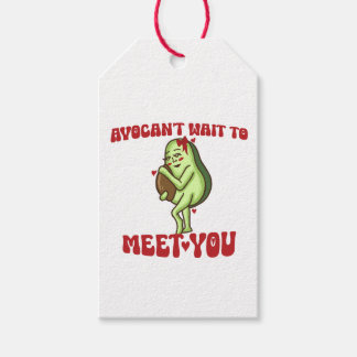 AvoCan't Wait To Meet You Pun Pregnancy Announceme Gift Tags
