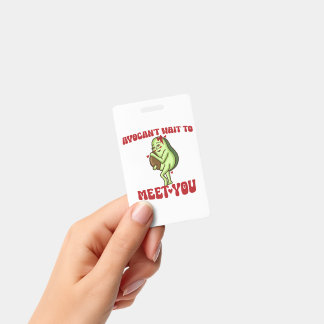 AvoCan't Wait To Meet You Pun Pregnancy Announceme ID Badge