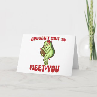 AvoCan't Wait To Meet You Pun Pregnancy Announceme Thank You Card
