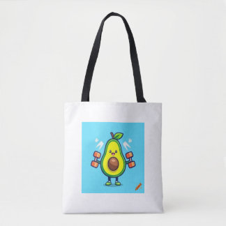 "Avocardio Cartoon Avocado Working Out - Fun and E Tote Bag
