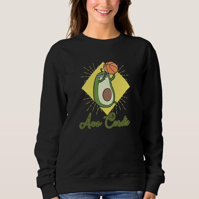 Avocardio heart fitness cardio Basketball vegan ve Sweatshirt (Front)