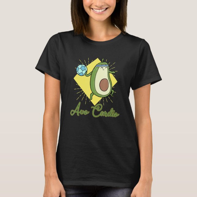 Avocardio Soccer heart fitness cardio sport vegan  T-Shirt (Front)