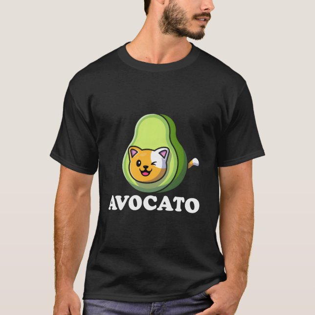 Avocato Avocado Cat Vegan Vegetarian Keto Diet T-Shirt (Front)