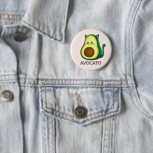 Avocato Cat Avocado Pun 6 Cm Round Badge