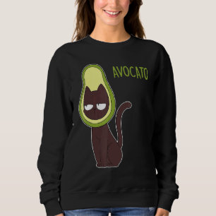 Avocato Cute Vegan Cat Avocado Cats Kids Women Sweatshirt