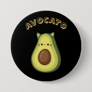 AVOCATO – Funny Cute Cat & Avocado Lovers Button 