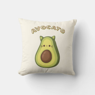 AVOCATO – Funny Cute Cat & Avocado Lovers Pillow  