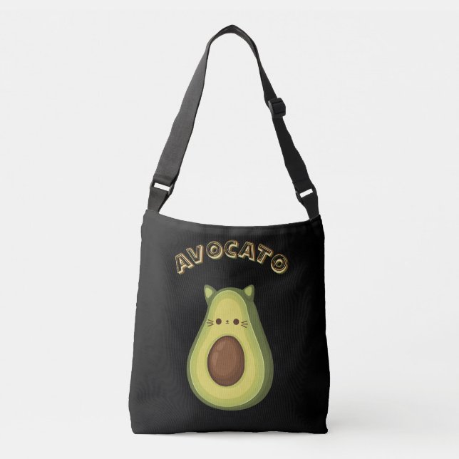 AVOCATO – Funny Cute Cat & Avocado Lovers Tote Bag (Front)