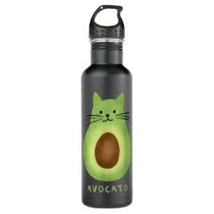 Avocato Funny Cute Cat Avocado Vegan And Cat Lover 710 Ml Water Bottle