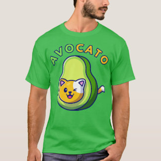 Avocato Funny Cute Cat Avocado Vegan And Cat Lover T-Shirt