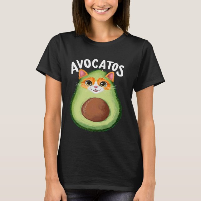 Avocatos Funny Cat Avocado T-Shirt (Front)