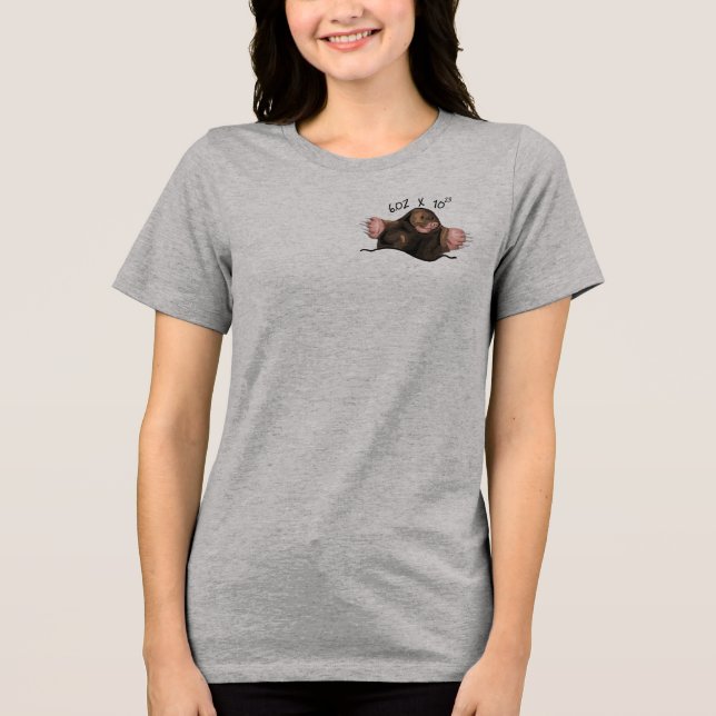 Avogadro's mole T-shirt, chemistry joke, funny,  Tri-Blend Shirt (Front)