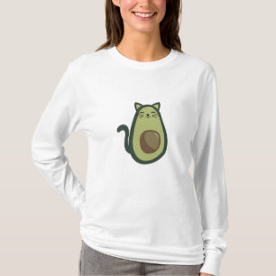 Avogato Avocado Cat Funny Food Green T-Shirt