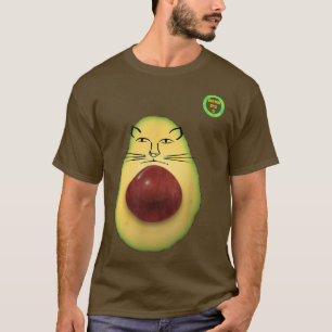 AVOGATO AVOCADO KITTY KAT CAT FACE  T-Shirt