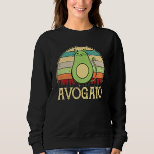 Avogato Cat Avocado Retro Cinco De Mayo Spanish Me Sweatshirt